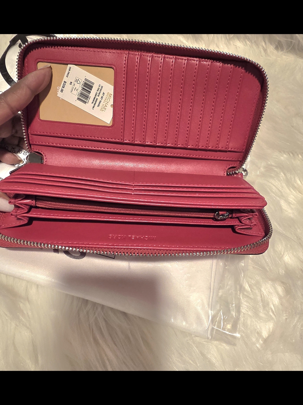 Michael Michael Kors Avril Large Raspberry Satchel Bag & Matching Wallet NWT - Picture 16 of 17
